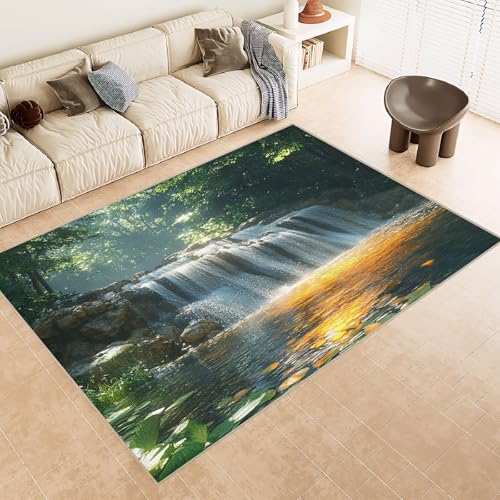 Generisch Teppich Wohnzimmer 160x230 cm 3D Druck Wald Wasser Bach Muster Teppich Kaschmirimitat Anti Rutsch Leicht zu reinigen Waschbare Rückseite für Wohn Arbeitsbereiche Perfekt für Mietwohnungen Generisch Teppich Wohnzimmer 160x230 cm 3D Druck Wald Wasser Bach Muster Teppich Kaschmirimitat Anti Rutsch Leicht zu reinigen Waschbare Rückseite für Wohn Arbeitsbereiche Perfekt für Mietwohnungen von Generisch