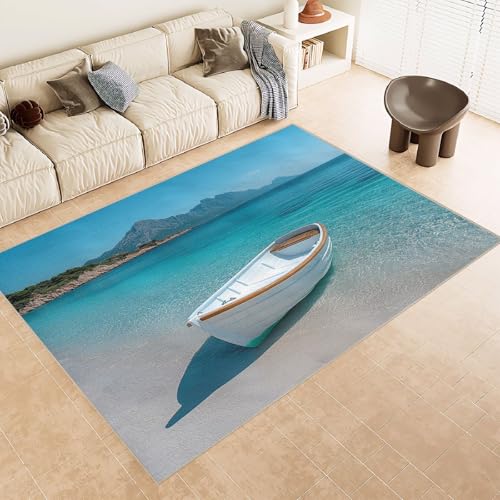 Generisch Teppich Wohnzimmer 180x240 cm 3D Druck Strand Berge Boote Muster Teppich Kaschmirimitat Anti Rutsch Leicht zu reinigen Waschbare Rückseite für Wohn Arbeitsbereiche Perfekt für Mietwohnungen Generisch Teppich Wohnzimmer 180x240 cm 3D Druck Strand Berge Boote Muster Teppich Kaschmirimitat Anti Rutsch Leicht zu reinigen Waschbare Rückseite für Wohn Arbeitsbereiche Perfekt für Mietwohnungen von Generisch