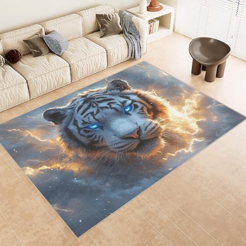 Generisch Teppich Wohnzimmer 180x240 cm 3D Druck Tiger Blitz Tiere Muster Teppich Kaschmirimitat Anti Rutsch Leicht zu reinigen Waschbare Rückseite für Wohn Arbeitsbereiche Perfekt für Mietwohnungen Generisch Teppich Wohnzimmer 180x240 cm 3D Druck Tiger Blitz Tiere Muster Teppich Kaschmirimitat Anti Rutsch Leicht zu reinigen Waschbare Rückseite für Wohn Arbeitsbereiche Perfekt für Mietwohnungen von Generisch