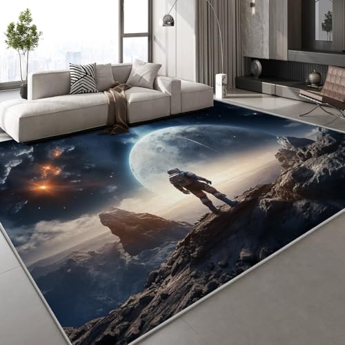 Generisch Teppich Wohnzimmer 60x90 cm Astronaut Planet 3D Druck Universum Mond Muster Teppich Kaschmirimitat Anti Rutsch Leicht zu reinigen Waschbare Rückseite für Wohn Arbeitsbereiche,Mietwohnungen Generisch Teppich Wohnzimmer 60x90 cm Astronaut Planet 3D Druck Universum Mond Muster Teppich Kaschmirimitat Anti Rutsch Leicht zu reinigen Waschbare Rückseite für Wohn Arbeitsbereiche,Mietwohnungen von Generisch