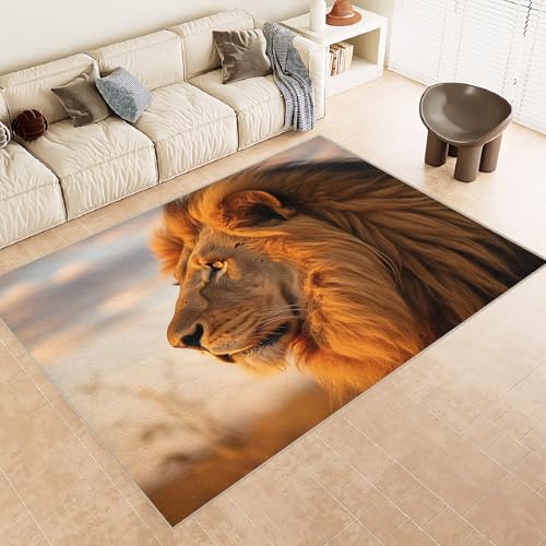 Generisch Teppich Wohnzimmer 80x120cm Savannenlöwe Teppich kinderzimmer Atmungsaktive Mikrofaser Matte weich waschbar rutschfest für Flur Schlafzimmer Wohnzimmer EL1517 Generisch Teppich Wohnzimmer 80x120cm Savannenlöwe Teppich kinderzimmer Atmungsaktive Mikrofaser Matte weich waschbar rutschfest für Flur Schlafzimmer Wohnzimmer EL1517 von Generisch