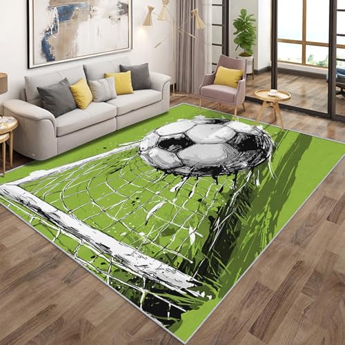 Generisch Teppich Wohnzimmer Fußball, Fussball Sport Junge Kinder Teppich Kinderzimmer rutschfest Flanell, Bettvorleger Kurzflor Waschbarer Schlafzimmer, Kinderteppich 240x340cm Generisch Teppich Wohnzimmer Fußball, Fussball Sport Junge Kinder Teppich Kinderzimmer rutschfest Flanell, Bettvorleger Kurzflor Waschbarer Schlafzimmer, Kinderteppich 240x340cm von Generisch
