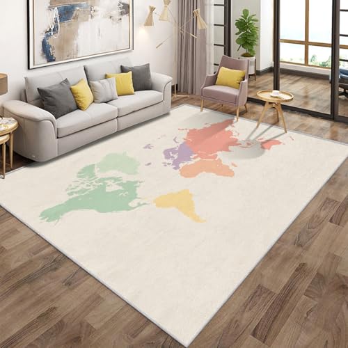 Generisch Teppich Wohnzimmer Weltkarte, Kinder Junge Kontinente Teppich Kinderzimmer rutschfest Flanell, Bettvorleger Kurzflor Waschbarer Schlafzimmer, Kinderteppich 240x340cm Generisch Teppich Wohnzimmer Weltkarte, Kinder Junge Kontinente Teppich Kinderzimmer rutschfest Flanell, Bettvorleger Kurzflor Waschbarer Schlafzimmer, Kinderteppich 240x340cm von Generisch