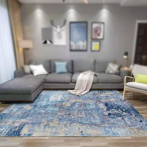 Generisch Teppich Zimmer Deko,Modernes abstraktes Distressed-Design, Blau, 120 x 210 cm,Teppiche für Wohnzimmer Schlafzimmer Arbeitszimmer Schlafsofa Generisch Teppich Zimmer Deko,Modernes abstraktes Distressed-Design, Blau, 120 x 210 cm,Teppiche für Wohnzimmer Schlafzimmer Arbeitszimmer Schlafsofa von Generisch