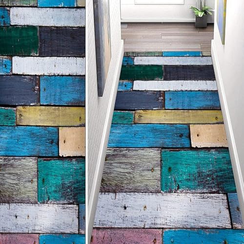 Generisch Teppichläufer Flur waschbar & rutschfest, Langer Küchenläufer als Schmutzfangmatte für Eingangsbereich, moderner Flurteppich Läufer 70x120 cm, strapazierfähiger Teppich für die Küche von Generisch