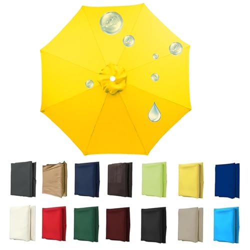 Generisch Terrassenschirm Ersatzdach Ersatz-Schirm 2.0/2.3/2.5/2.7/3.0/3.5m Dicke Marktschirm Ersatzabdeckung 8 Strebens Outdoor Regenschirm Sonnenschutz Baldachin Garten Ersatz-Baldachin(Gelb,270cm) von Generisch
