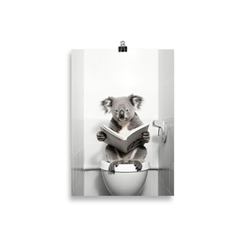 Generisch Tiere auf dem Klo - Koala Toiletten-Bild, Klo-Poster, Deko fürs Badezimmer oder Gäste-WC, Lustig, Ungerahmt von Generisch