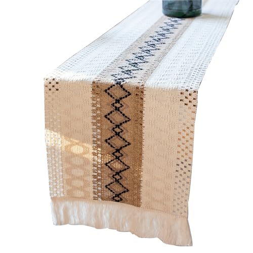 Generisch Tischläufer, Boho Neutrale Tischläufer lang, Bauernhaus Gewebtes Wohndekor,11.81x19.69,MX01 Generisch Tischläufer, Boho Neutrale Tischläufer lang, Bauernhaus Gewebtes Wohndekor,11.81x19.69,MX01 von Generisch