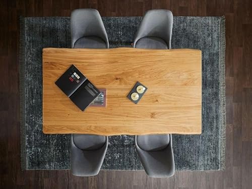 Generisch Tischplatte Massive Eiche Esstischplatte Schreibtischplatte Baumkante Eiche Esszimmer Küche Büro behandelt wassergeschützt aus Deutschland von Generisch