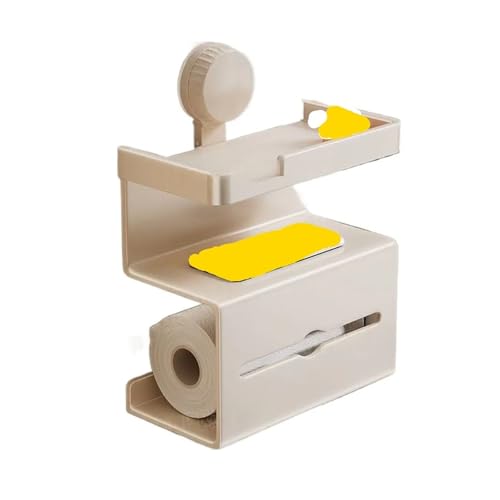 Generisch Toilettenpapierhalter zur Wandmontage, Saugnapf/selbstklebend mit Lagerregal(White Suction Cup) von Generisch