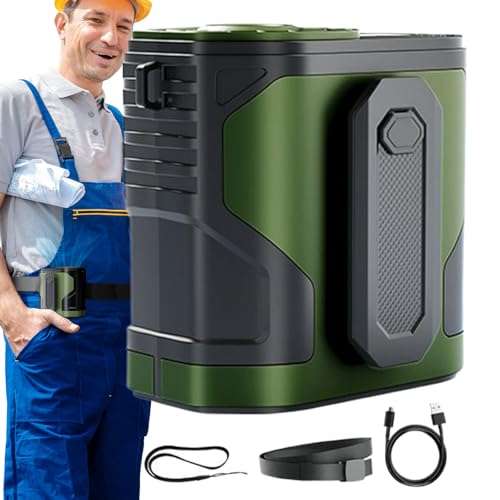 Generisch Tragbarer Hüftlüfter Wiederaufladbar - Persönliche Hüftkühlung Tragbar | Batteriebetrieben 100 Stufen Mit Taschenlampe Luftkühler Für Outdoor Camping Angeln von Generisch