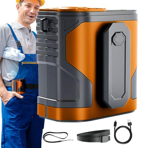 Generisch Tragbarer Hüftventilator - Tragbarer Kühlventilator Für Halsbereich,Batteriebetrieben 100 Stufen Mit Taschenlampe Luftkühler Für Outdoor Camping Angeln von Generisch