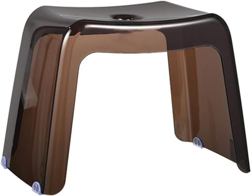 Generisch Transparente Badezimmerhocker, Moderner Badezimmerhocker Acryl Acrylhocker für Dusche Mit Rutschfesten Füßen Duschhocker Fußhocker Für Küche Schlafzimmer Und Wohnzimmer-Brown Braun von Generisch