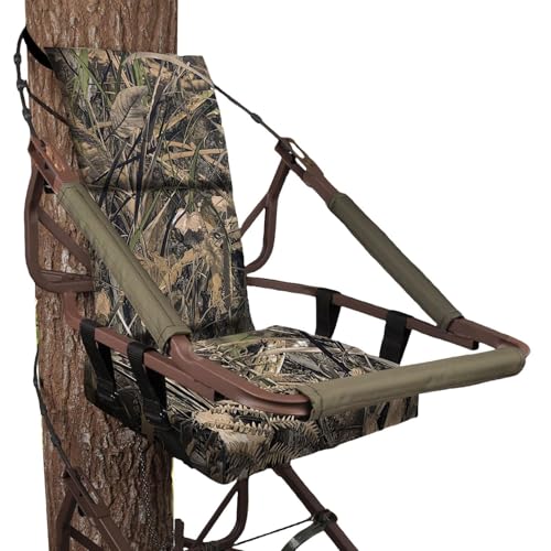 Generisch Tree Stand Seat, Detachable Hunting Chair, 23.23x12.2x18.11 Inches Comfortable Design & Camouflage Sitting Pad, Lightweight Outdoor Climbing Cushion for Camping and Tracking Trips von Generisch