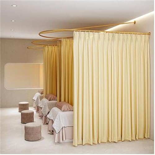Generisch Trennvorhang T-förmiger Kabinenvorhang für Krankenhäuser/Schönheitssalons/Theater/Physiotherapiegeschäfte, Sichtschutzvorhang für Umkleidekabinen(Yellow,100 x 220cm/39.4 x 86.6in) von Generisch