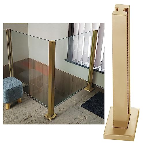 Generisch Treppenhandlaufleuchten Modernes Glasgeländer-Handlauf mit quadratischen Glasplatten(Gold-mid Post,95cm/37.4") von Generisch