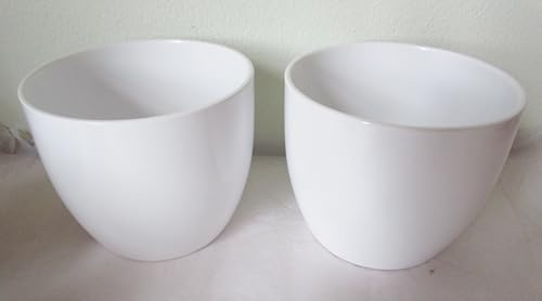 Generisch Übertopf 2er Set weiß -10,5 cm hoch - 12 cm Durchmesser, aus Keramik Blumenübertopf von Generisch