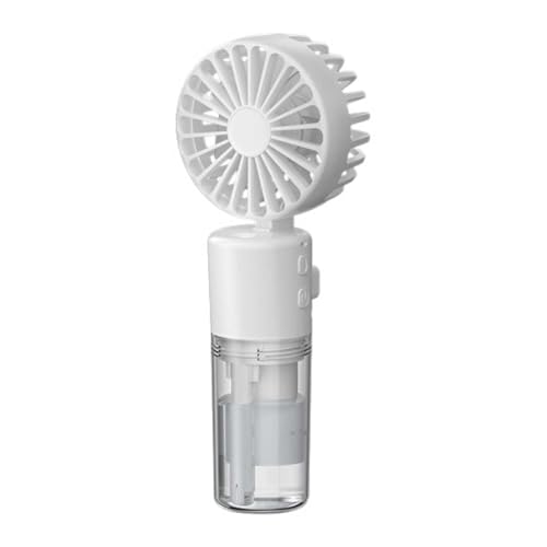 Generisch USB Handventilator 2er Set Ventilatoren mit Nebelfunktion Akku Tischventilator Mini Luftbefeuchter Mit Wasserbehälter für Erfrischung auf Reisen (Z1-White, One Size) von Generisch