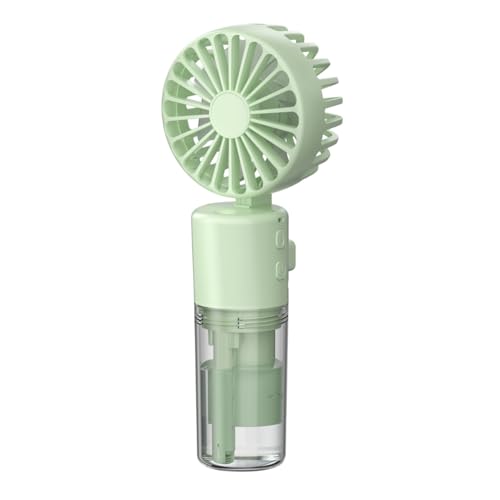 Generisch USB Handventilator 2er Set Ventilatoren mit Nebelfunktion Akku Tischventilator Mini Luftbefeuchter Mit Wasserbehälter für Erfrischung auf Reisen (Z2-Green, One Size) von Generisch
