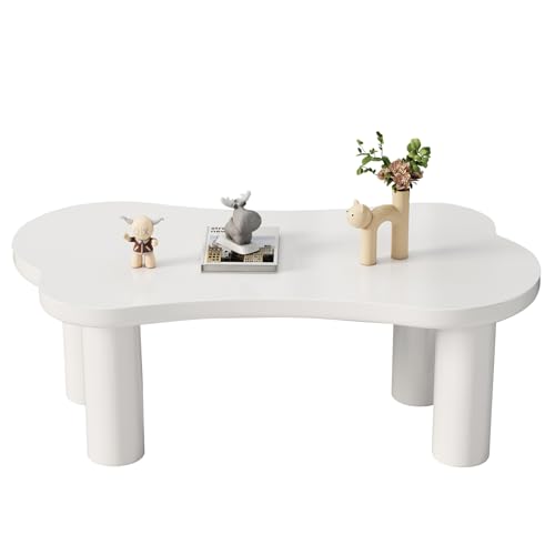 Generisch Unregelmäßiger Couchtisch in Knochenform, 113Cm Länge, 58Cm Breite, 40.5Cm Höhe, MDF-Tischplatte Und PVC-Beine, Mit Filzunterlage,Unregelmäßiger Couchtisch,Weiß Generisch Unregelmäßiger Couchtisch in Knochenform, 113Cm Länge, 58Cm Breite, 40.5Cm Höhe, MDF-Tischplatte Und PVC-Beine, Mit Filzunterlage,Unregelmäßiger Couchtisch,Weiß von Generisch