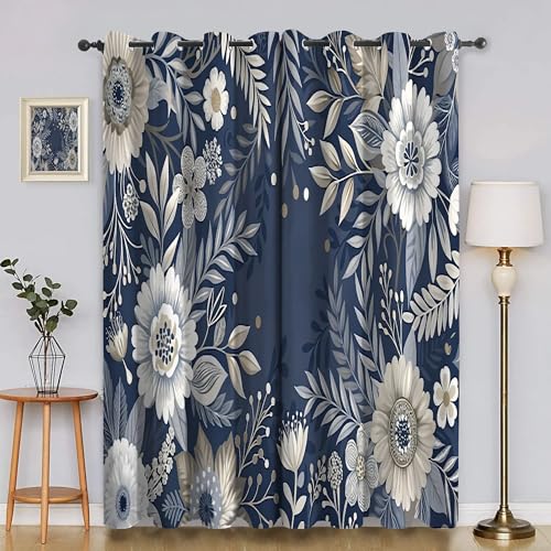 Generisch Verdunklungsvorhänge Blumen, Vorhang Blickdicht Blau Vorhänge mit öSen 2er Set für Schlafzimmer Kinderzimmer, Deko Gardinen Wohnzimmer - B140 x H200 cm aA1541 Generisch Verdunklungsvorhänge Blumen, Vorhang Blickdicht Blau Vorhänge mit öSen 2er Set für Schlafzimmer Kinderzimmer, Deko Gardinen Wohnzimmer - B140 x H200 cm aA1541 von Generisch