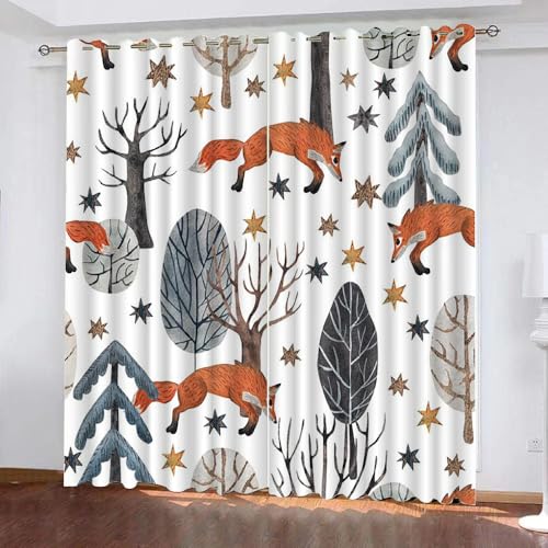 Generisch Verdunklungsvorhänge Kinderzimmer Mädchen Jungen,Kinder Vorhang Blickdicht Waldtiere 2 Stück Mit Ösen,Vorhang Verdunkelung Thermo Schlafzimmer,Kurz Fuchs Gardinen,120X140Cm,A4 Generisch Verdunklungsvorhänge Kinderzimmer Mädchen Jungen,Kinder Vorhang Blickdicht Waldtiere 2 Stück Mit Ösen,Vorhang Verdunkelung Thermo Schlafzimmer,Kurz Fuchs Gardinen,120X140Cm,A4 von Generisch