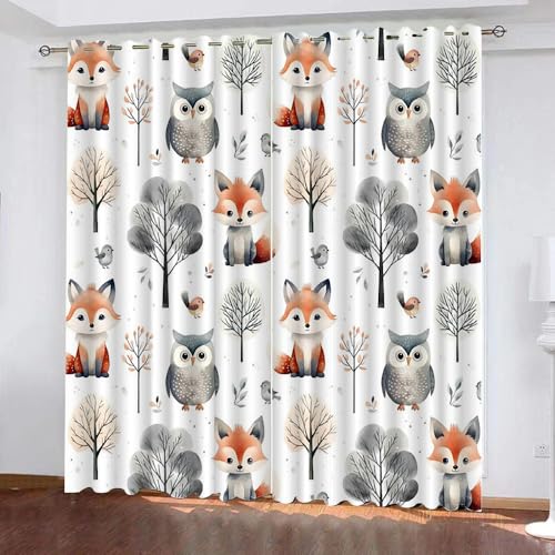 Generisch Verdunklungsvorhänge Kinderzimmer Mädchen Jungen,Kinder Vorhang Blickdicht Waldtiere 2 Stück Mit Ösen,Vorhang Verdunkelung Thermo Schlafzimmer,Kurz Fuchs Gardinen,120X140Cm,A8 Generisch Verdunklungsvorhänge Kinderzimmer Mädchen Jungen,Kinder Vorhang Blickdicht Waldtiere 2 Stück Mit Ösen,Vorhang Verdunkelung Thermo Schlafzimmer,Kurz Fuchs Gardinen,120X140Cm,A8 von Generisch