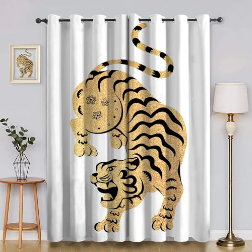 Generisch Verdunklungsvorhänge Tiere, Vorhang Blickdicht Tiger Vorhänge mit öSen 2er Set für Schlafzimmer Kinderzimmer, Deko Gardinen Wohnzimmer - B140 x H245 cm aA2047 Generisch Verdunklungsvorhänge Tiere, Vorhang Blickdicht Tiger Vorhänge mit öSen 2er Set für Schlafzimmer Kinderzimmer, Deko Gardinen Wohnzimmer - B140 x H245 cm aA2047 von Generisch