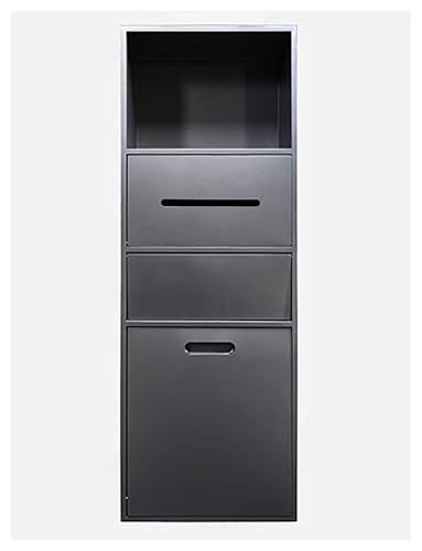 Generisch Versteckter, eingebauter Mülleimer aus Edelstahl zur Wandmontage for die Toilette – platzsparender Badezimmer-Abfalleimer mit verstecktem Papierhalter(Grey,860x300x140mm) von Generisch