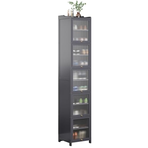 Generisch Vertikaler Schuhschrank Aus Bambus mit Transparenter Acryltür, 11-stufiger Schuhregal Aufbewahrungsorganisator, Platzsparender Ständer for Hohe Schuhe for Den Eingangsbereich(32.4cm) von Generisch