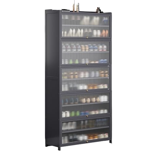 Generisch Vertikaler Schuhschrank Aus Bambus mit Transparenter Acryltür, 11-stufiger Schuhregal Aufbewahrungsorganisator, Platzsparender Ständer for Hohe Schuhe for Den Eingangsbereich(72.4cm) von Generisch
