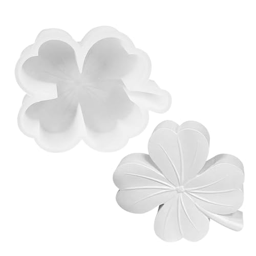 Generisch Vierblättriges Kleeblatt Silikonform | Glückskleeblatt-Silikonform | Silikonform Vierblättriges | Gipsformen Zum Gießen | Aromatherapie Form Blumen Kerze Silikonform Gießform Giessform von Generisch