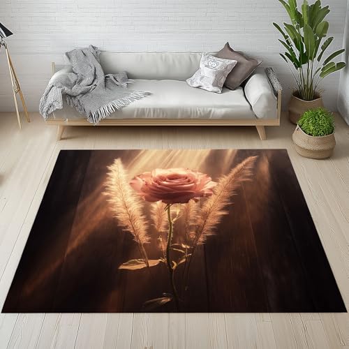 Generisch Vintage Rose Teppich Schlafzimmer 120x180 cm, Natur Blumen Waschbarer Teppiche Kinderzimmer Kurzflor Antirutschmatte Carpet Weich für Wohnzimmer Jugendzimmer gs1c491 Generisch Vintage Rose Teppich Schlafzimmer 120x180 cm, Natur Blumen Waschbarer Teppiche Kinderzimmer Kurzflor Antirutschmatte Carpet Weich für Wohnzimmer Jugendzimmer gs1c491 von Generisch