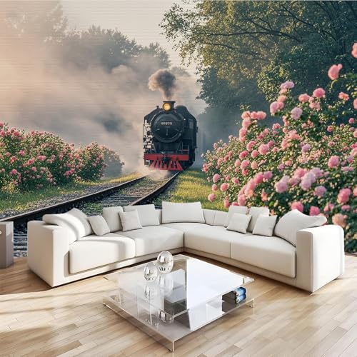 Generisch Vliestapete Dampfzug Schienen Wanddeko Wandbilder Blumen Vintage Tapete Wohnzimmer Schlafzimmer Büro Flur Dekoration Wandbilder 3D Tapete Effekt Wandbild 430x300 cm Generisch Vliestapete Dampfzug Schienen Wanddeko Wandbilder Blumen Vintage Tapete Wohnzimmer Schlafzimmer Büro Flur Dekoration Wandbilder 3D Tapete Effekt Wandbild 430x300 cm von Generisch