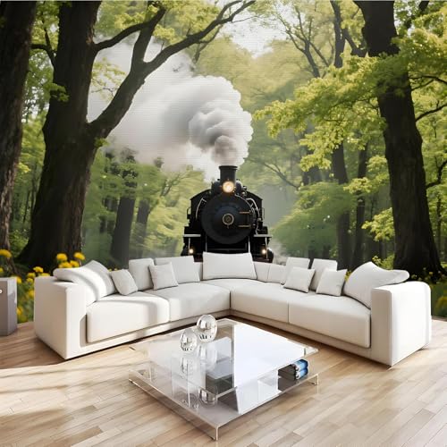 Generisch Vliestapete Dampfzug Schienen Wanddeko Wandbilder Wald Retro Tapete Wohnzimmer Schlafzimmer Büro Flur Dekoration Wandbilder 3D Tapete Effekt Wandbild 366x254 cm Generisch Vliestapete Dampfzug Schienen Wanddeko Wandbilder Wald Retro Tapete Wohnzimmer Schlafzimmer Büro Flur Dekoration Wandbilder 3D Tapete Effekt Wandbild 366x254 cm von Generisch