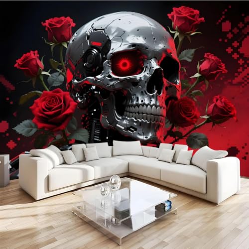 Generisch Vliestapete Totenkopf Rosen Wanddeko Wandbilder Retro Horror Tapete Wohnzimmer Schlafzimmer Büro Flur Dekoration Wandbilder 3D Tapete Effekt Wandbild 400x280 cm Generisch Vliestapete Totenkopf Rosen Wanddeko Wandbilder Retro Horror Tapete Wohnzimmer Schlafzimmer Büro Flur Dekoration Wandbilder 3D Tapete Effekt Wandbild 400x280 cm von Generisch