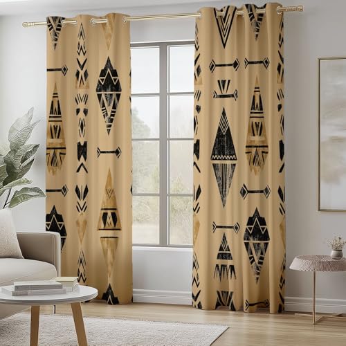 Generisch Vorhänge Blickdichte mit Ösen Gardinen 2er Set Stamm Symbol Afrika Verdunkelungsvorhang Hellbraun Thermovorhang Ösenvorhang Schiebevorhänge für Schlafzimmer Wohnzimmer 91.5 x 214 cm(B x H) Generisch Vorhänge Blickdichte mit Ösen Gardinen 2er Set Stamm Symbol Afrika Verdunkelungsvorhang Hellbraun Thermovorhang Ösenvorhang Schiebevorhänge für Schlafzimmer Wohnzimmer 91.5 x 214 cm(B x H) von Generisch