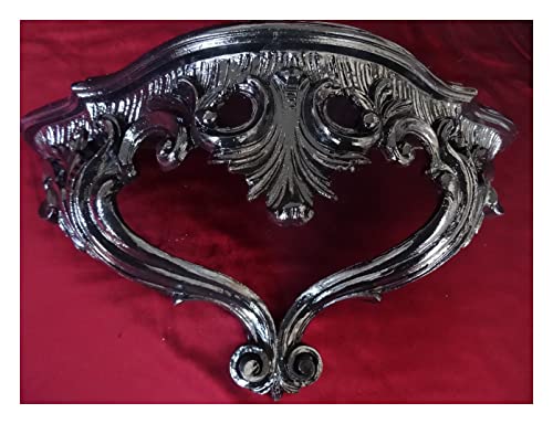 Generisch WANDKONSOLE 38 cm x20 cm x15,5cm Konsole ABLAGE SCHWARZ BAROCK ANTIK REPRO Retro Wandregal (Black) 83K von Generisch