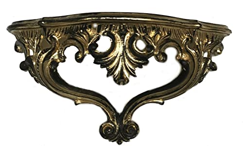 Generisch WANDKONSOLE Konsole ABLAGE Gold SCHWARZ BAROCK ANTIK REPRO Retro 38 cm x20 cm x15,5cm Wandregal (Gold/Schwarz) 83K von Generisch