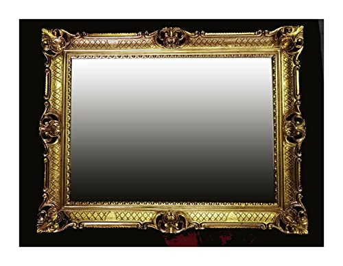 Generisch WANDSPIEGEL BAROCKSPIEGEL Spiegel 90x70 cm ANTIK BAROCK Rokoko Shabby CHIC Renaissance JUGENDSTIL Retro Design MIT ORNAMENTVERZIEHRUNGEN LUXURIÖS PRUNKVOLL (Gold) 58SP von Generisch