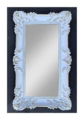 Generisch WANDSPIEGEL ZEITLOS BAROCKSPIEGEL Spiegel Weiss Gold 96x57 ANTIK BAROCK CHIC Renaissance JUGENDSTIL Retro Design MIT ORNAMENTVERZIEHRUNGEN LUXURIÖS PRUNKVOLL 75SP von Generisch