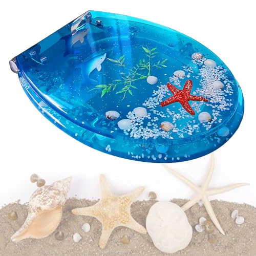 Generisch WC Deckel mit Absenkautomatik, Toilettensitz mit tropischen Fischen transparente 3D-Effekte dekorative, Schnellbefestigung, Toilettendeckel, WC Sitz inkl Montagematerial Generisch WC Deckel mit Absenkautomatik, Toilettensitz mit tropischen Fischen transparente 3D-Effekte dekorative, Schnellbefestigung, Toilettendeckel, WC Sitz inkl Montagematerial von Generisch