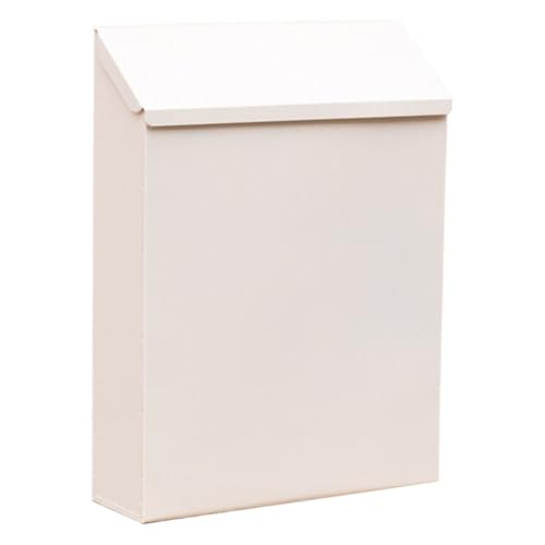Wandmontierter Briefkasten mit Schloss, Metall-Briefkasten, Wandbehang, Briefkasten, Zeitungshalter, Box für, Außenhausdekor, Weiß Schuhaufbewahrung Unter Dem Bett Mit Rädern (White, A) von Generisch