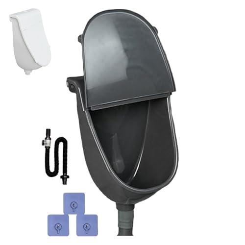 Generisch Wandmontiertes Urinal mit Deckel | Spülbares Bad Urinal Mit Abdeckung,Spülung Urinableiter Auslaufsicher Verstellbar Für Haus Wohnheim Camping Fahrzeug von Generisch
