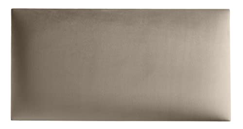 softwalls Wandkissen Samt mit 50mm Polsterung - Bett Kopfteil Wandpolster - Wandverkleidung - Wandpaneele | 60 x 30 Beige von softwalls