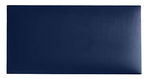 softwalls Wandkissen Samt mit 50mm Polsterung - Bett Kopfteil Wandpolster - Wandverkleidung - Wandpaneele | 60 x 30 Blau von softwalls