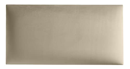 softwalls Wandkissen Samt mit 50mm Polsterung - Bett Kopfteil Wandpolster - Wandverkleidung - Wandpaneele | 60 x 30 Creme Beige von softwalls