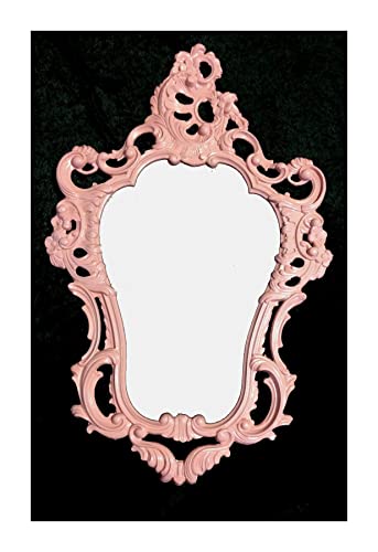 Generisch Wandspiegel Spiegel Shabby Chic Rosa Pink Barock Antik 50X76 cm Wanddeko Art Nouveau Barockspiegel Zeitlos 118SP von Generisch