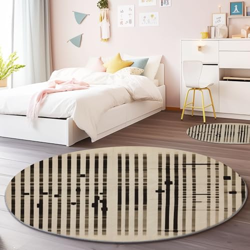 Generisch Waschbar Runder Teppich 90 cm - Used Abstrakt Streifen Thema rutschfest Runde Teppiche, Beige Flanell Kurzflor Bedruckter Teppich für Schlafzimmer Kinderzimmer Eingang Generisch Waschbar Runder Teppich 90 cm - Used Abstrakt Streifen Thema rutschfest Runde Teppiche, Beige Flanell Kurzflor Bedruckter Teppich für Schlafzimmer Kinderzimmer Eingang von Generisch
