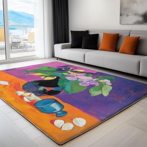 Generisch Waschbarer Rutschfester Teppich Orange Farbe 80x150 cm, Teppich Wohnzimmer Schlafzimmer Ölgemälde Vase Lila Kurzflor Flauschiger Strapazierfähig für Flur, Eingangsbereich, Arbeitszimmer Generisch Waschbarer Rutschfester Teppich Orange Farbe 80x150 cm, Teppich Wohnzimmer Schlafzimmer Ölgemälde Vase Lila Kurzflor Flauschiger Strapazierfähig für Flur, Eingangsbereich, Arbeitszimmer von Generisch